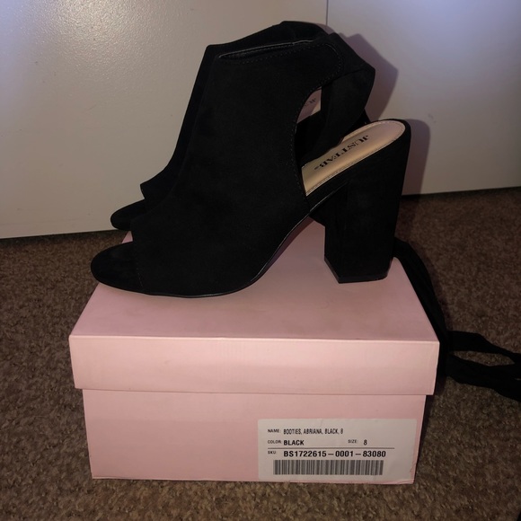 JustFab black shooties w/ suede ankle ties! - Picture 2 of 7